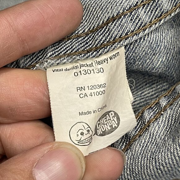Cheap Monday Vital Blue Denim Jacket Heavy Worn XS - Picture 4 of 6